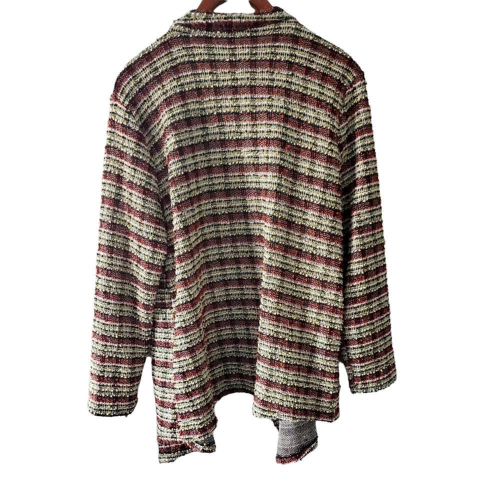 Ruby Rd. Waterfall Front Striped Multi Colored Ja… - image 2